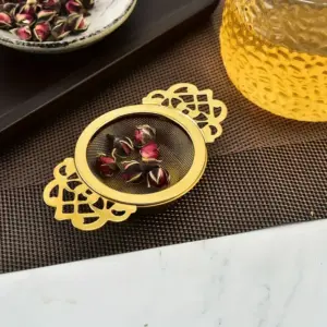 Gold Stainless Steel Tea Infuser with Double Ear Handle 9 S51a3993e388f4c04aab7ce74e07dfb5bR