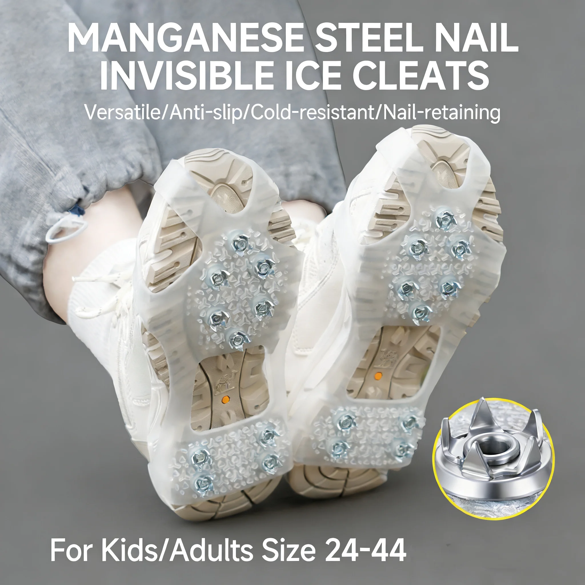 Silicone Ice Crampons with Steel Spikes 2 Silicone Ice Crampons with Steel Spikes - Image 2