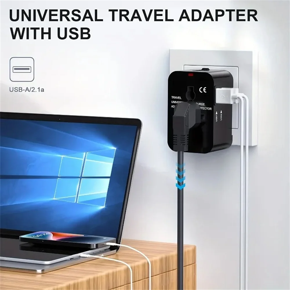 Universal Travel Adapter with USB-C and Safety Features 2 Universal Travel Adapter with USB-C and Safety Features - Image 2