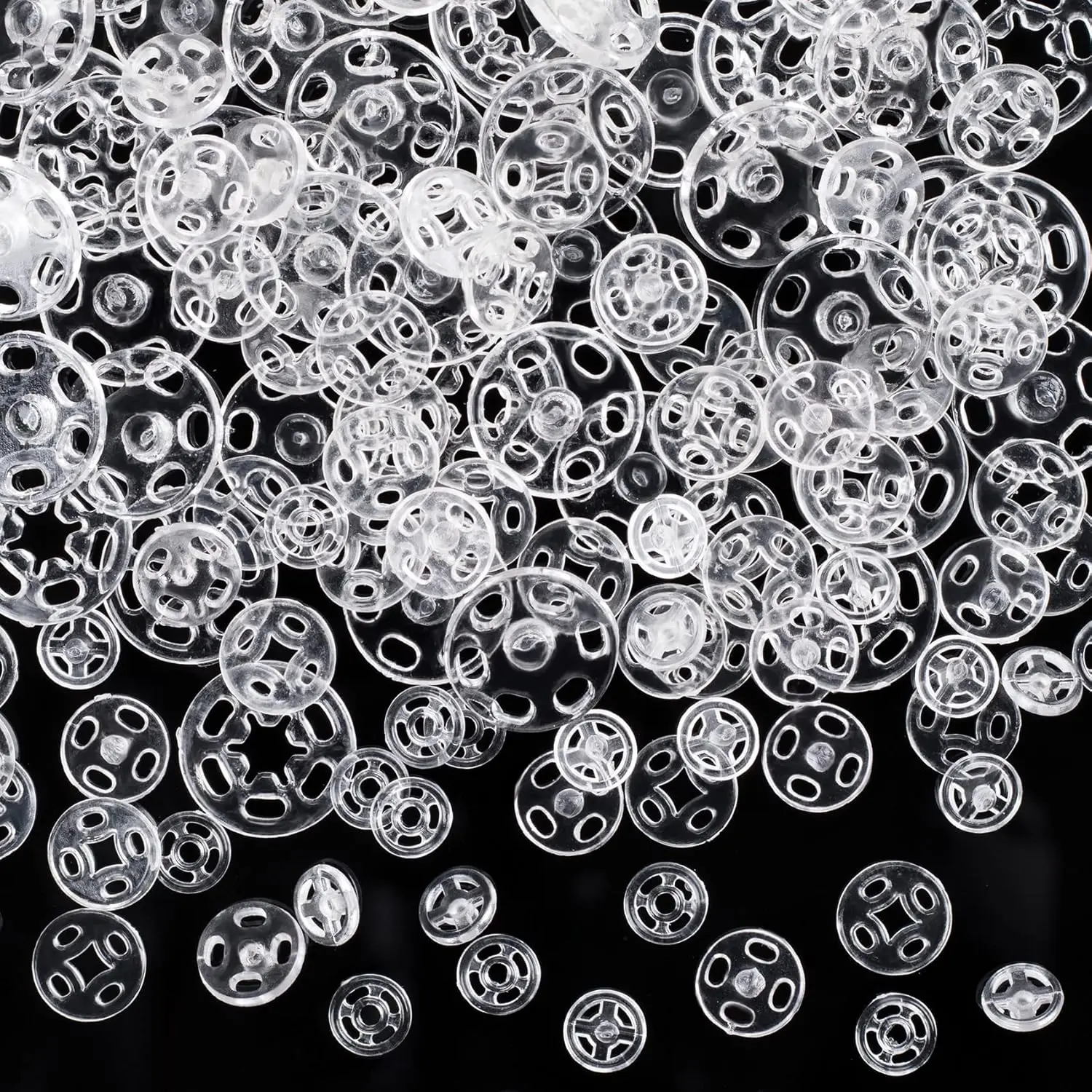 Transparent Plastic Snap Buttons Set of 90 3 Transparent Plastic Snap Buttons Set of 90 - Image 3