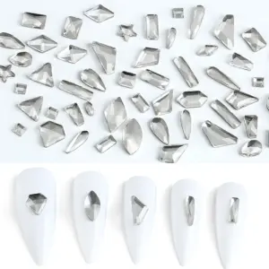 White Glass Rhinestone Set for Nail Art 12 S52d8cd86cff2480c9f1a32a6bcae85a6t