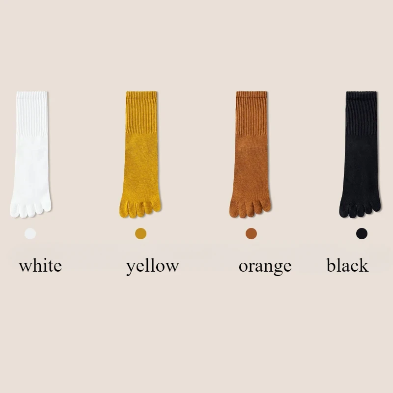 Women's Mid-Calf Toe Socks Set - 4 Pairs 9 Women's Mid-Calf Toe Socks Set - 4 Pairs - Image 9