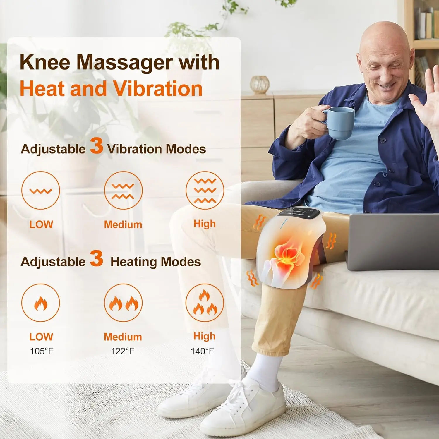 Cordless Knee Massager with Heat & Vibration 2 Cordless Knee Massager with Heat & Vibration - Image 2