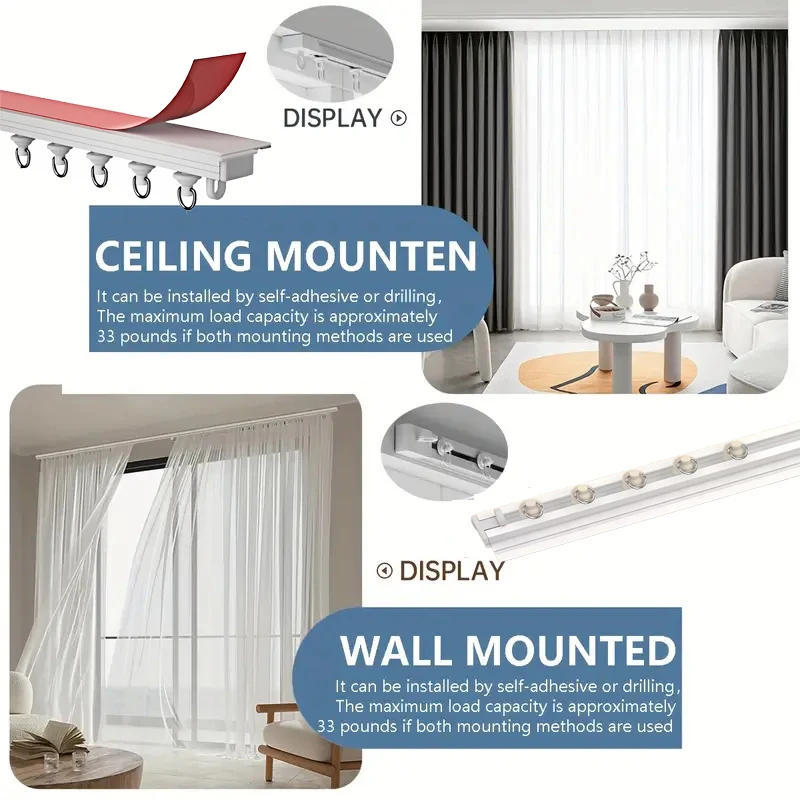 Ultra-Thin Self-Adhesive Curtain Track Set 4 Ultra-Thin Self-Adhesive Curtain Track Set - Image 4