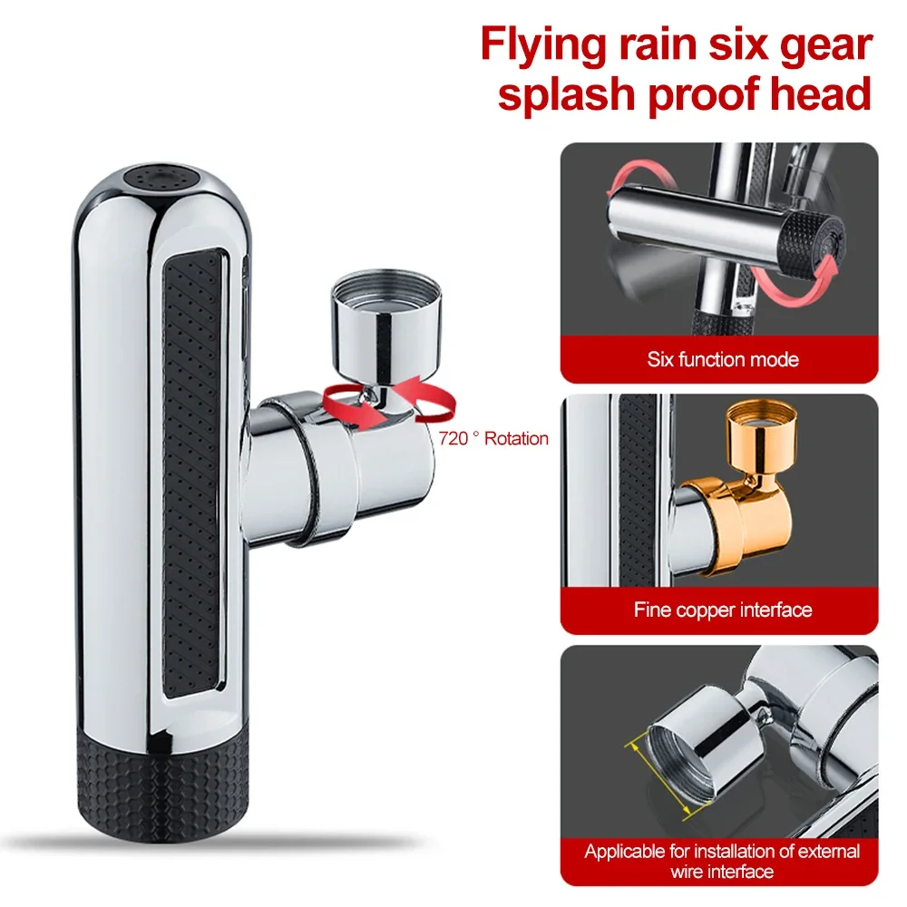 Six-Mode Durable Kitchen Faucet with 360° Rotation 4 Six-Mode Durable Kitchen Faucet with 360° Rotation - Image 4