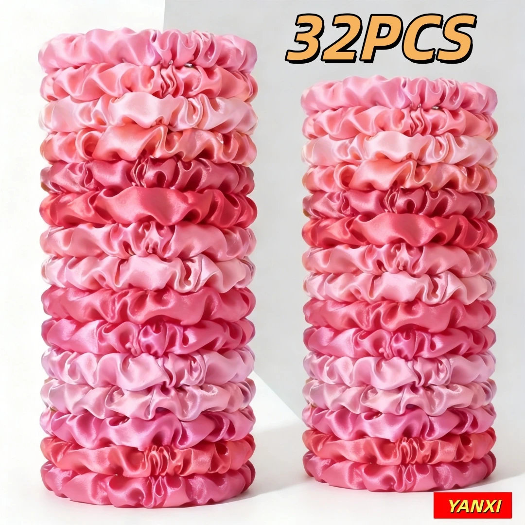 Pink Satin Hair Scrunchies Set by Wendolce 7 Pink Satin Hair Scrunchies Set by Wendolce - Image 7