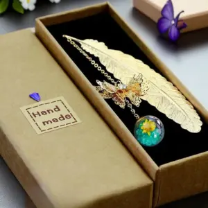 Elegant Metal Feather Bookmark with Glitter Ball 17 S57216fe22e6e4aa48561ccda1b01e685j