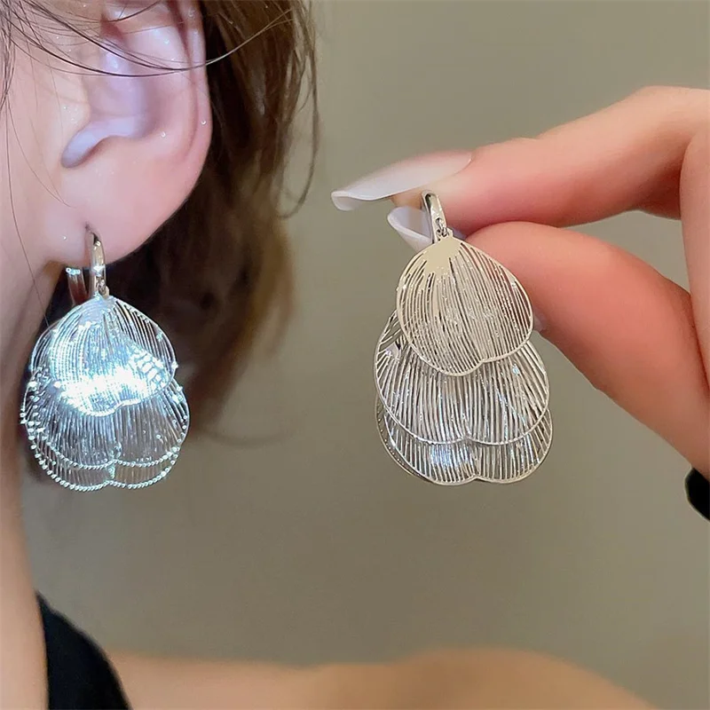 Elegant White Copper Alloy Drop Earrings 2 Elegant White Copper Alloy Drop Earrings - Image 2