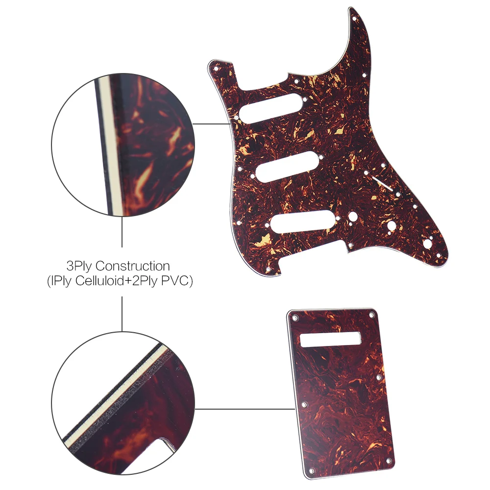 Tortoise Red Pickguard Set for Fender Stratocaster 4 Tortoise Red Pickguard Set for Fender Stratocaster - Image 4