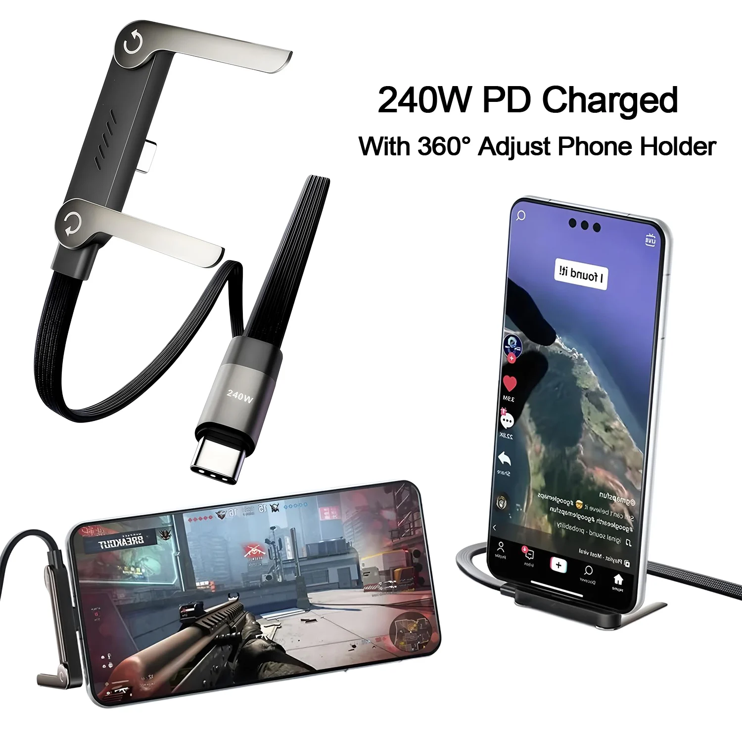 240W Dual-Function PD 2-in-1 Charging Cable 4 240W Dual-Function PD 2-in-1 Charging Cable - Image 4