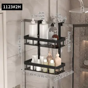 Wall-Mounted Bathroom Storage Rack 1123-3H 15 S588c4b0e93b2498fb1657049494972e5P