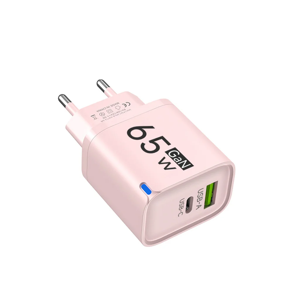 Pink 65W GaN Phone Charger with Dual Ports 8 Pink 65W GaN Phone Charger with Dual Ports - Image 8