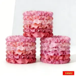 Pink Satin Hair Scrunchies Set by Wendolce 12 S590932ca0e544a6d885826ef7940bbedN