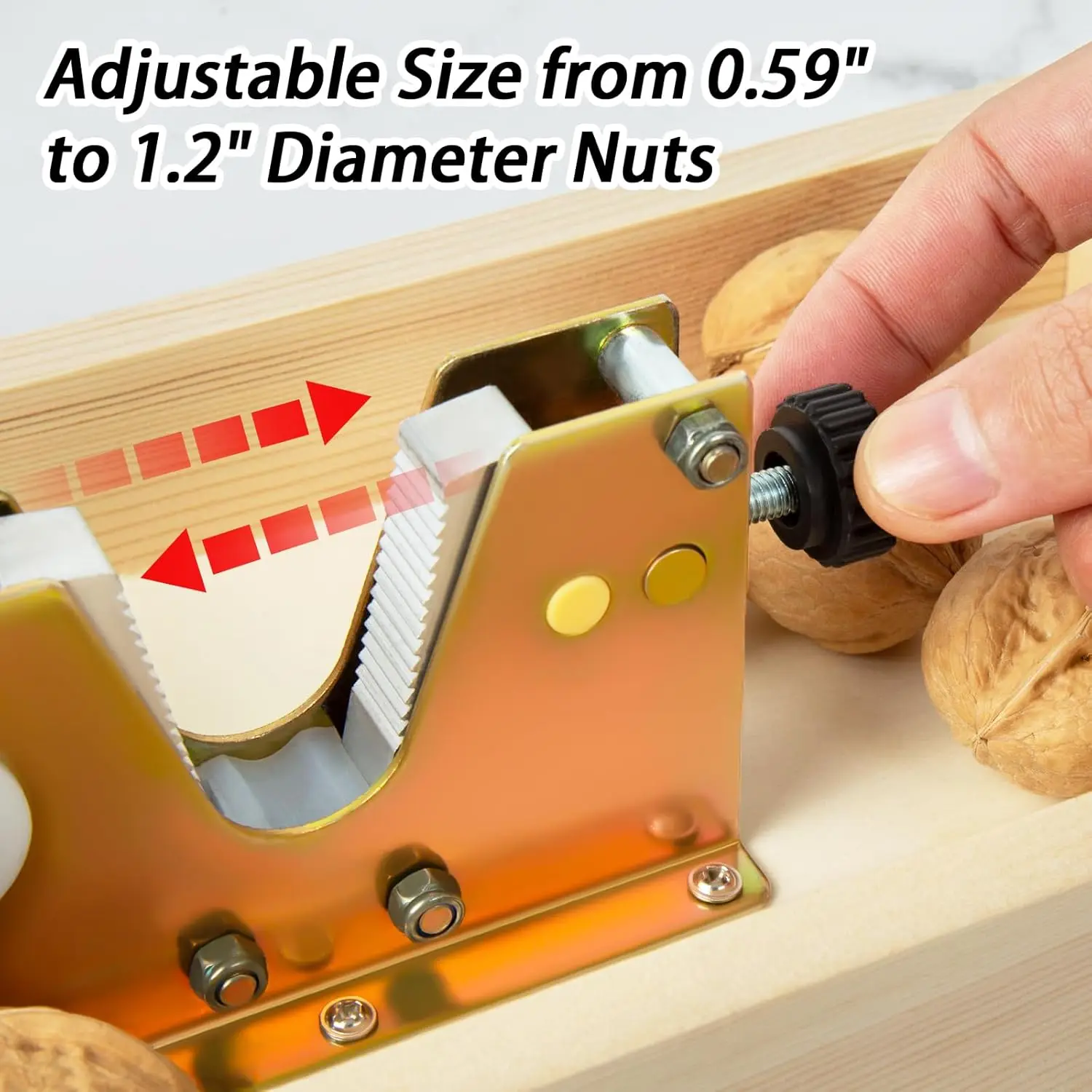 Heavy-Duty Manual Nutcracker with Brass & Wood 2 Heavy-Duty Manual Nutcracker with Brass & Wood - Image 2