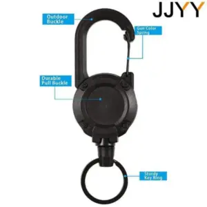 Black Retractable Keychain with Alloy Frame 13 S598ed7f9c5ef41f795bfca38e01089380