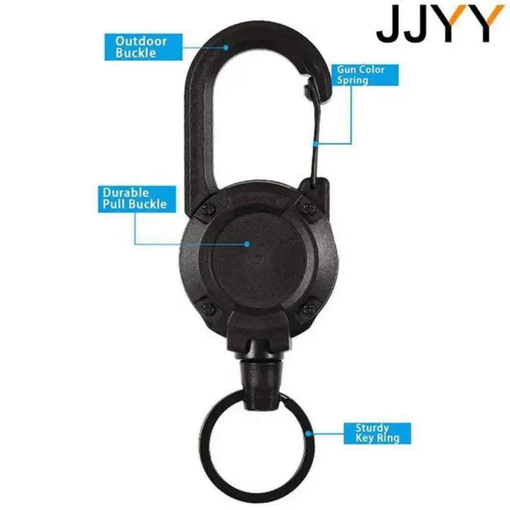 Black Retractable Keychain with Alloy Frame 4 Black Retractable Keychain with Alloy Frame - Image 4