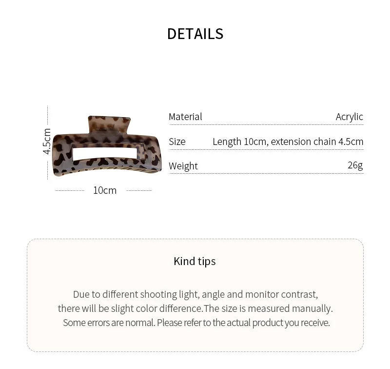 Leopard Print Acrylic Hair Clip Model HH6812 6 Leopard Print Acrylic Hair Clip Model HH6812 - Image 6