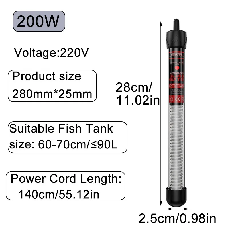 Submersible Aquarium Heater 25W-300W 7 Submersible Aquarium Heater 25W-300W - Image 7