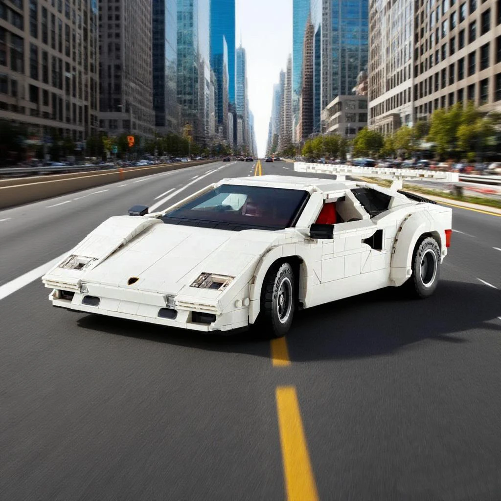 White Lamborghini Countach 5000 Building Set 2 White Lamborghini Countach 5000 Building Set - Image 2