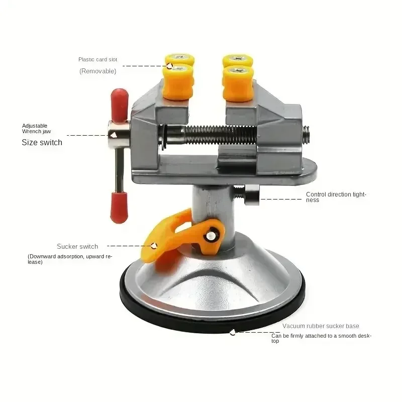 Portable Mini Bench Vise with Rotatable Suction Base 5 Portable Mini Bench Vise with Rotatable Suction Base - Image 5