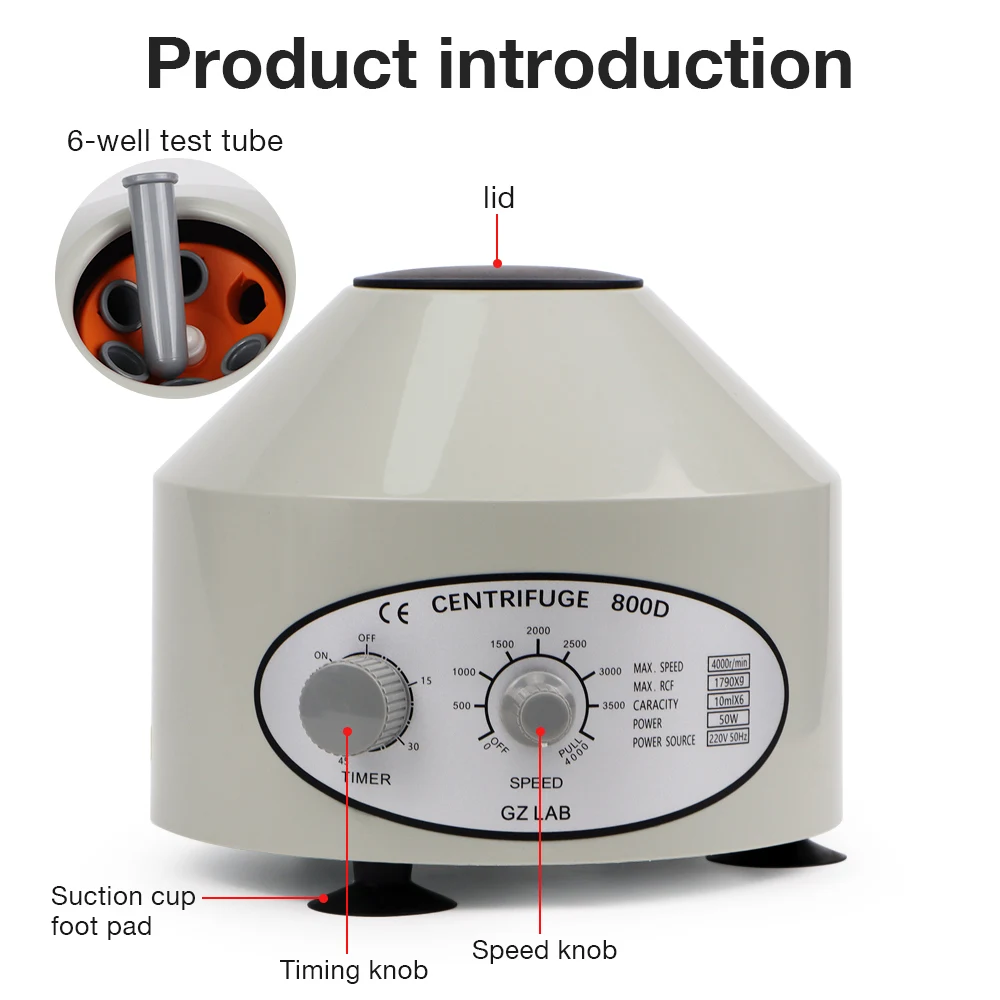 Laboratory Electric Centrifuge 300-4000rpm 6-Tube Capacity 5 Laboratory Electric Centrifuge 300-4000rpm 6-Tube Capacity - Image 5