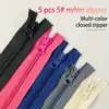 Vibrant 5-Piece Nylon Zipper Set for Crafting
