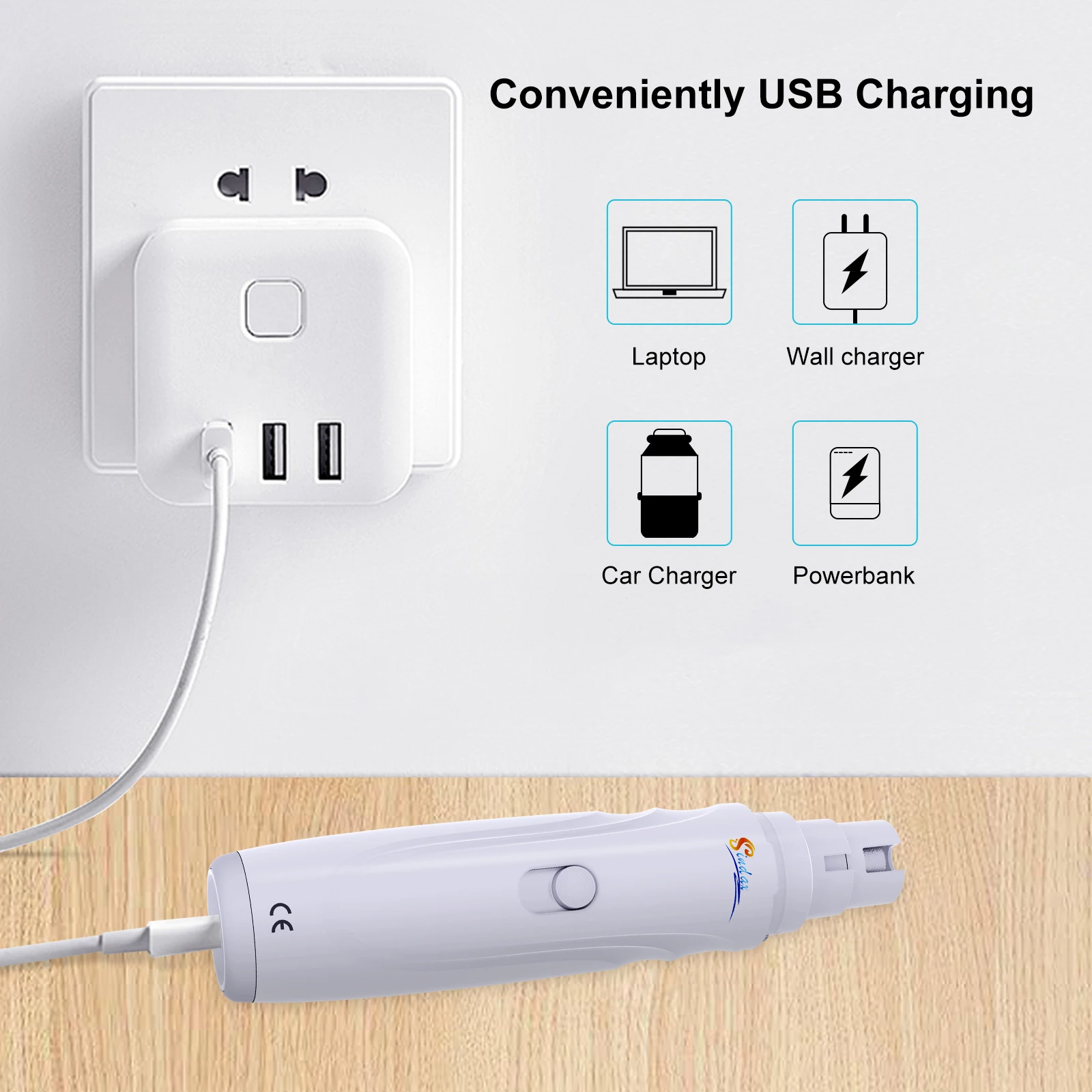 White Electric Dog Nail Grinder for Pets 6 White Electric Dog Nail Grinder for Pets - Image 6