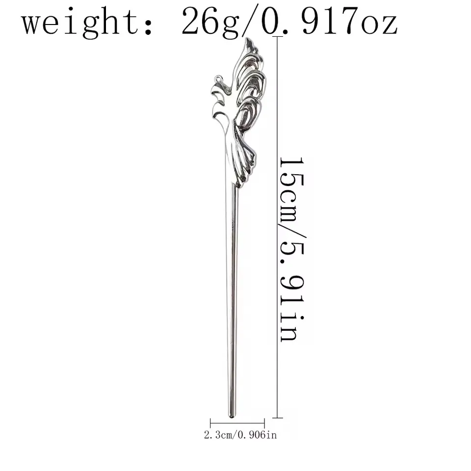 Alloy Hairpins Set with Mythological & Floral Designs 4 Alloy Hairpins Set with Mythological & Floral Designs - Image 4