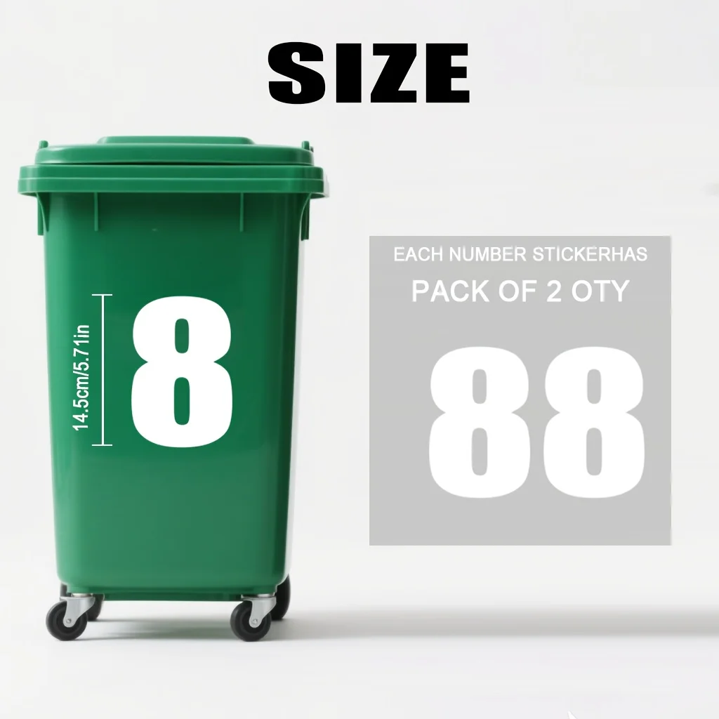 Colorful Waterproof PVC Trash Can Number Stickers 2 Colorful Waterproof PVC Trash Can Number Stickers - Image 2