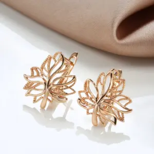 Leaf-Shaped Gold Hoop Earrings for Women 7 S5c66d34cfa0b4e5383463846c7d5447fU