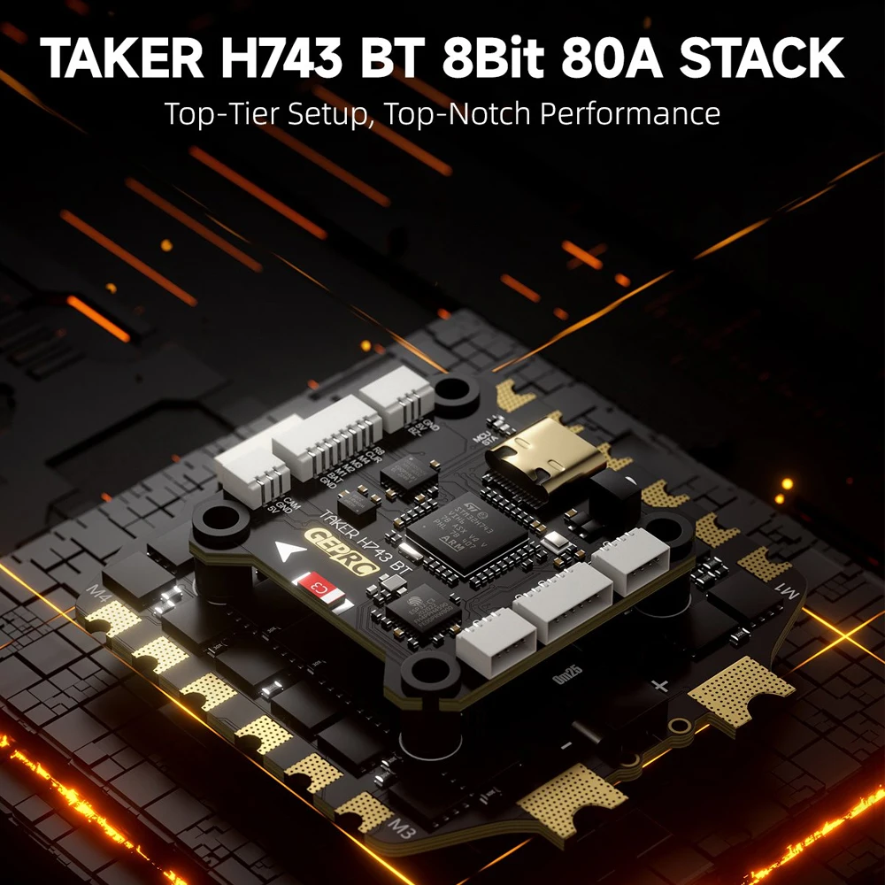 GEPRC TAKER H743 BT 8Bit FPV Stack with 80A ESC 3 GEPRC TAKER H743 BT 8Bit FPV Stack with 80A ESC - Image 3