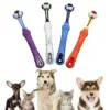 Vibrant Three-Sided Pet Toothbrush for Dogs & Cats