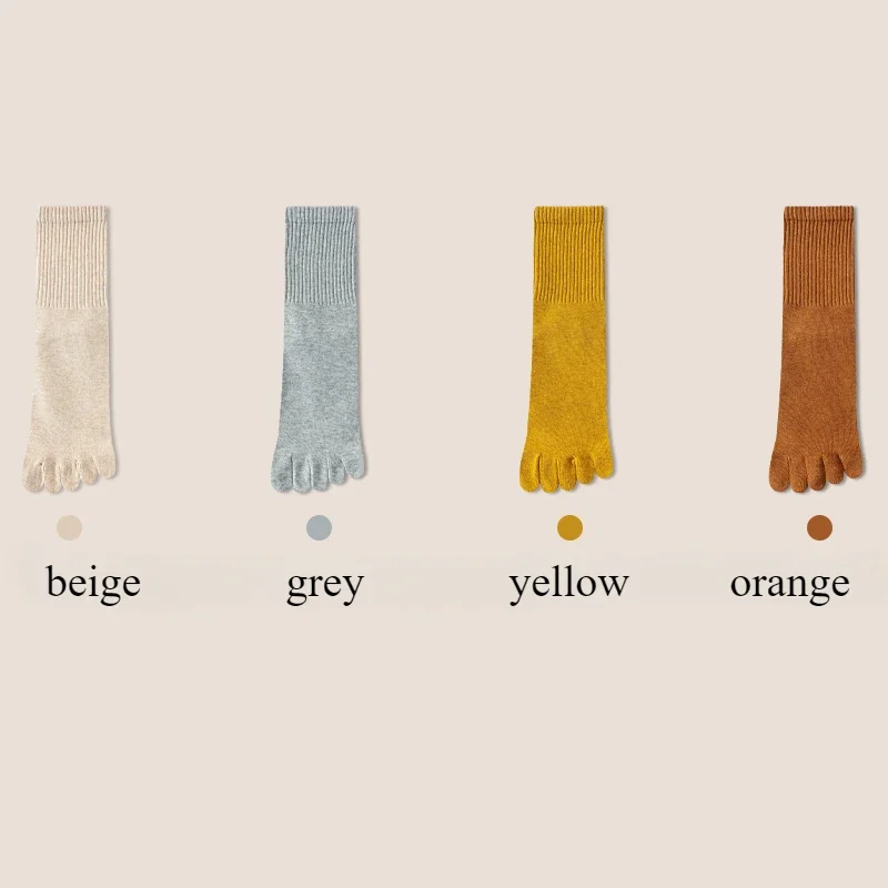 Women's Mid-Calf Toe Socks Set - 4 Pairs 7 Women's Mid-Calf Toe Socks Set - 4 Pairs - Image 7