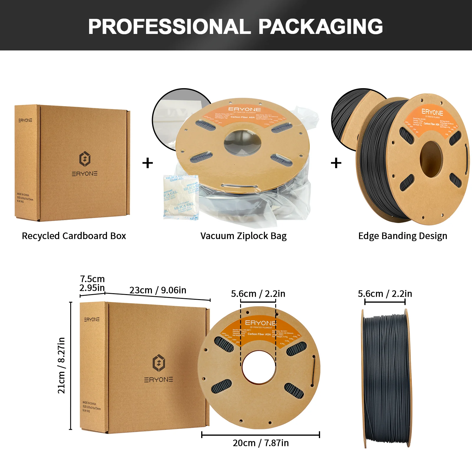 ERYONE 1kg ASA Carbon Fiber 3D Filament 6 ERYONE 1kg ASA Carbon Fiber 3D Filament - Image 6