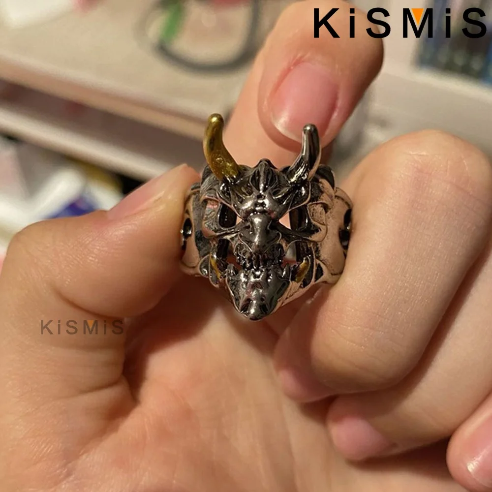 Stainless Steel Devil Skull Ring for Men 4 Stainless Steel Devil Skull Ring for Men - Image 4
