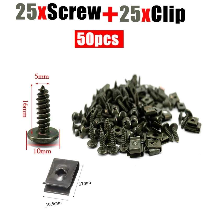 Automotive Fastener Set with 50 Iron Screws & Clips 10 Automotive Fastener Set with 50 Iron Screws & Clips - Image 10