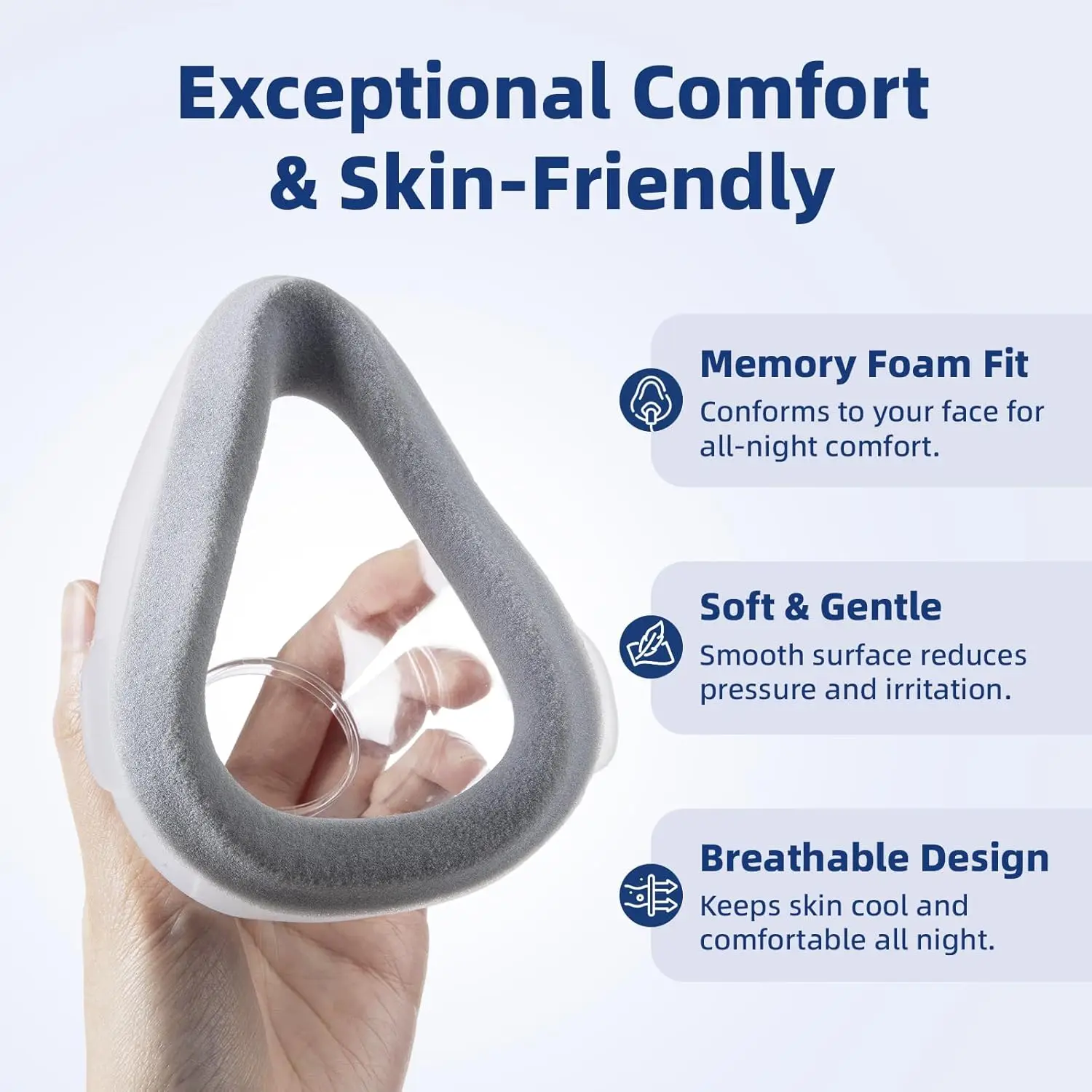 AirFit F20 Silicone Mask Cushion with Memory Foam Pads 6 AirFit F20 Silicone Mask Cushion with Memory Foam Pads - Image 6