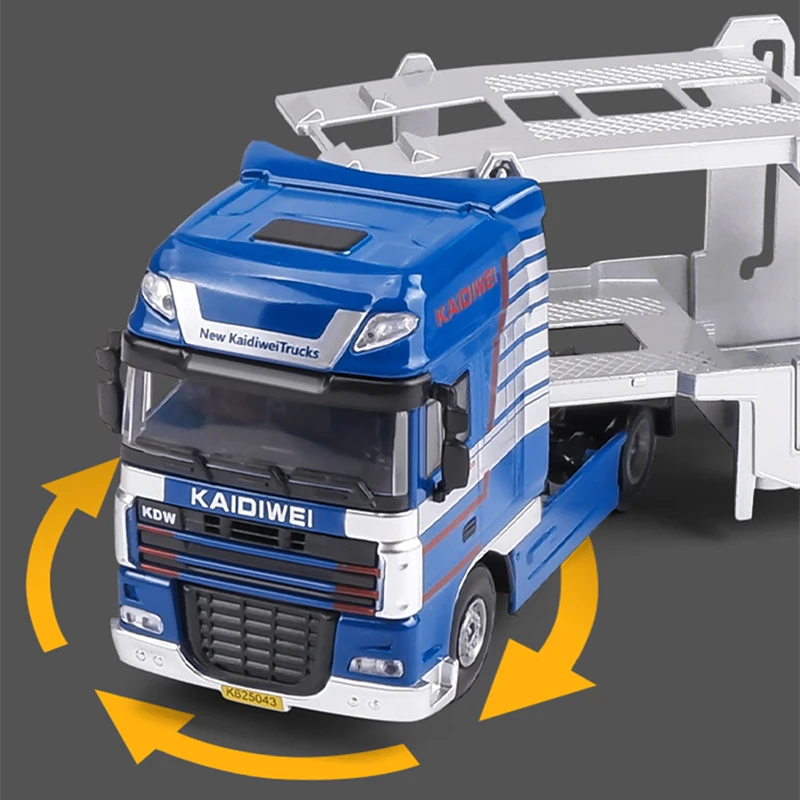 Blue Alloy Double Deck Flatbed Truck Model 4 Blue Alloy Double Deck Flatbed Truck Model - Image 4