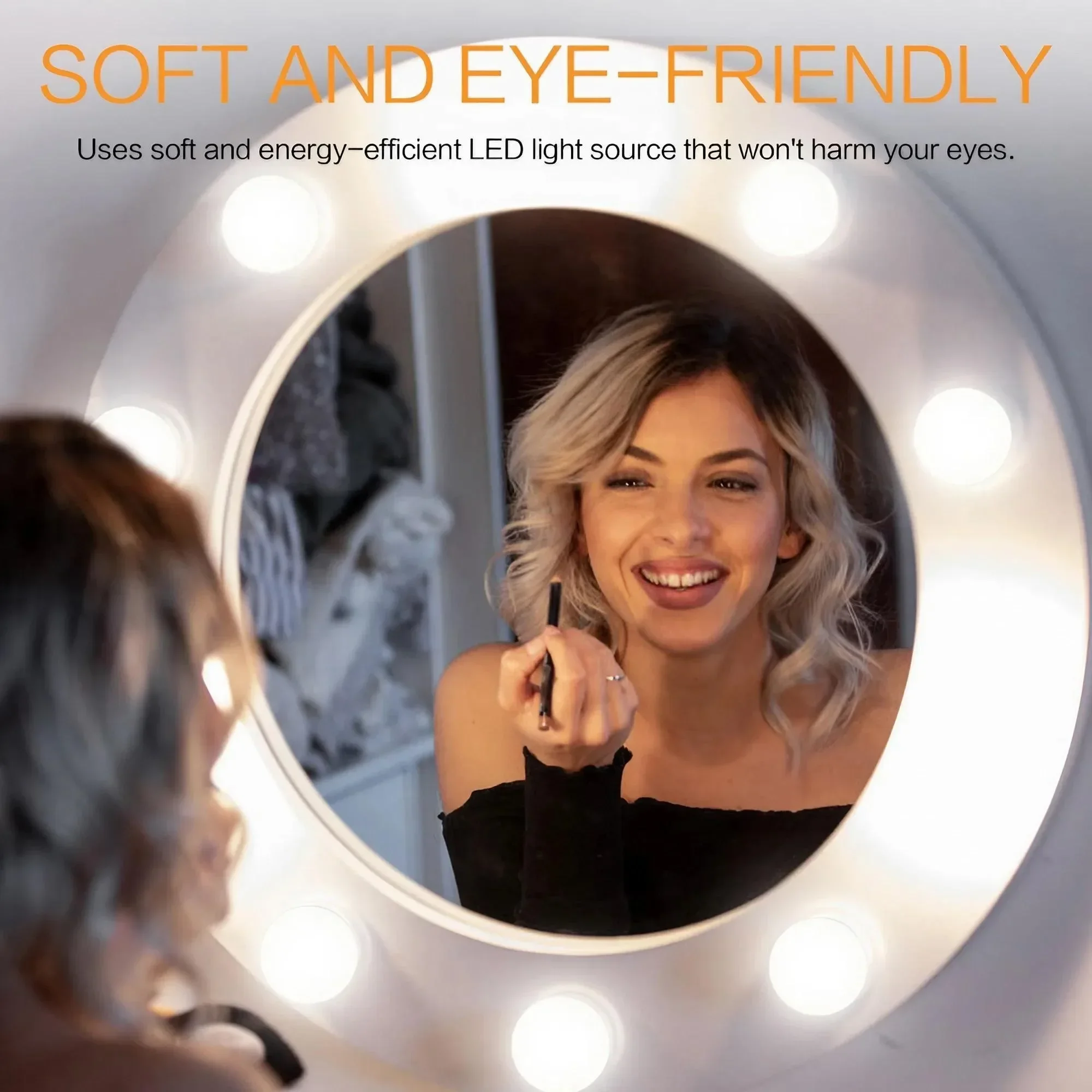 Adjustable LED Makeup Mirror with Customizable Lighting 2 Adjustable LED Makeup Mirror with Customizable Lighting - Image 2