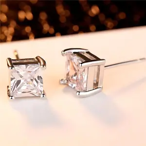 Silver Princess-Cut Cubic Zirconia Stud Earrings 8 S61d5ca9cb140472d8ee0b5c39c775d6aG