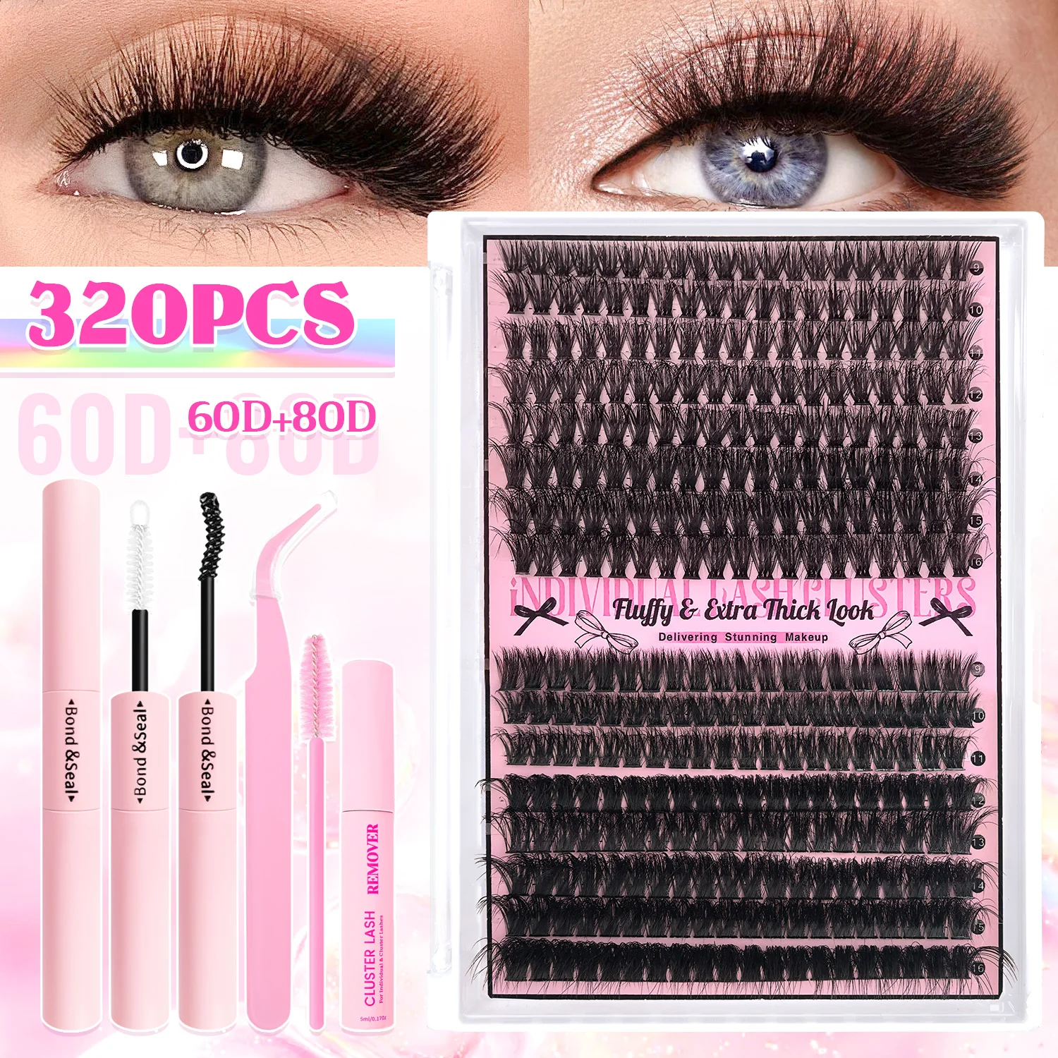 DIY Eyelash Extension Kit with Cluster Lashes 9 DIY Eyelash Extension Kit with Cluster Lashes - Image 9