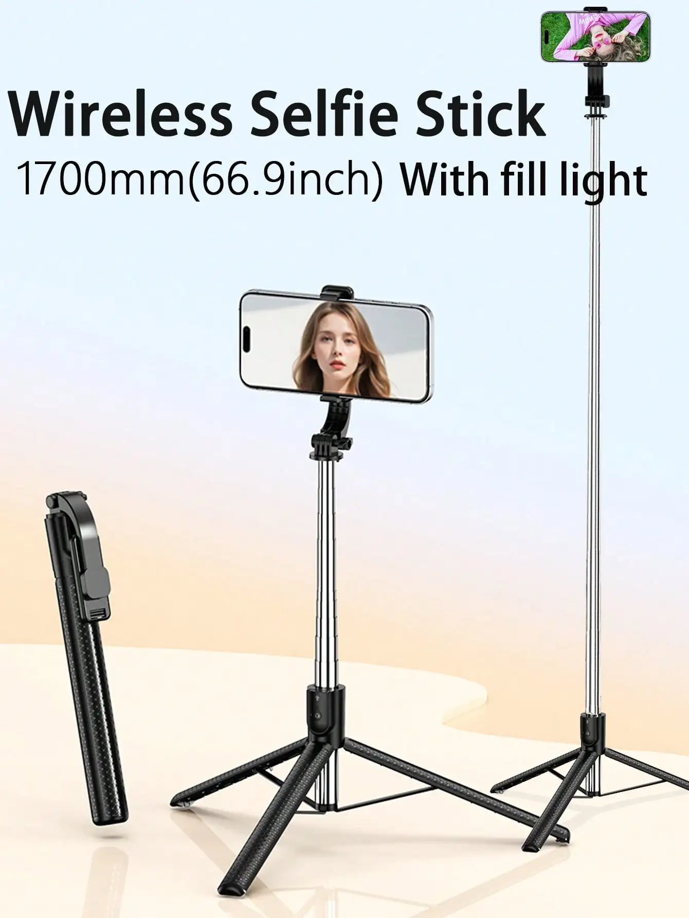 67-Inch Retractable Selfie Stick with Tripod 4 67-Inch Retractable Selfie Stick with Tripod - Image 4