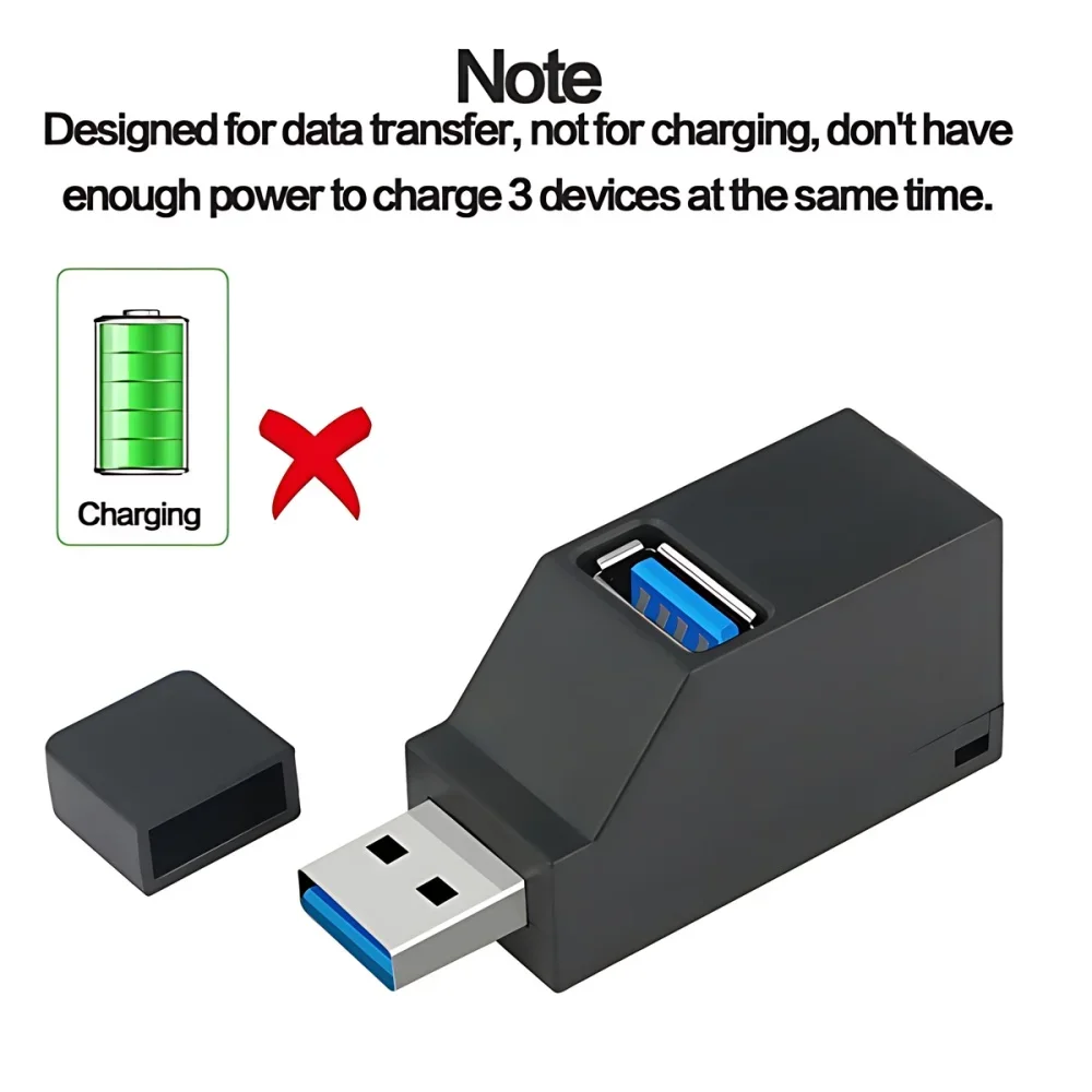 Compact USB 3.0 Hub with 3 Ports in Black or White 4 Compact USB 3.0 Hub with 3 Ports in Black or White - Image 4