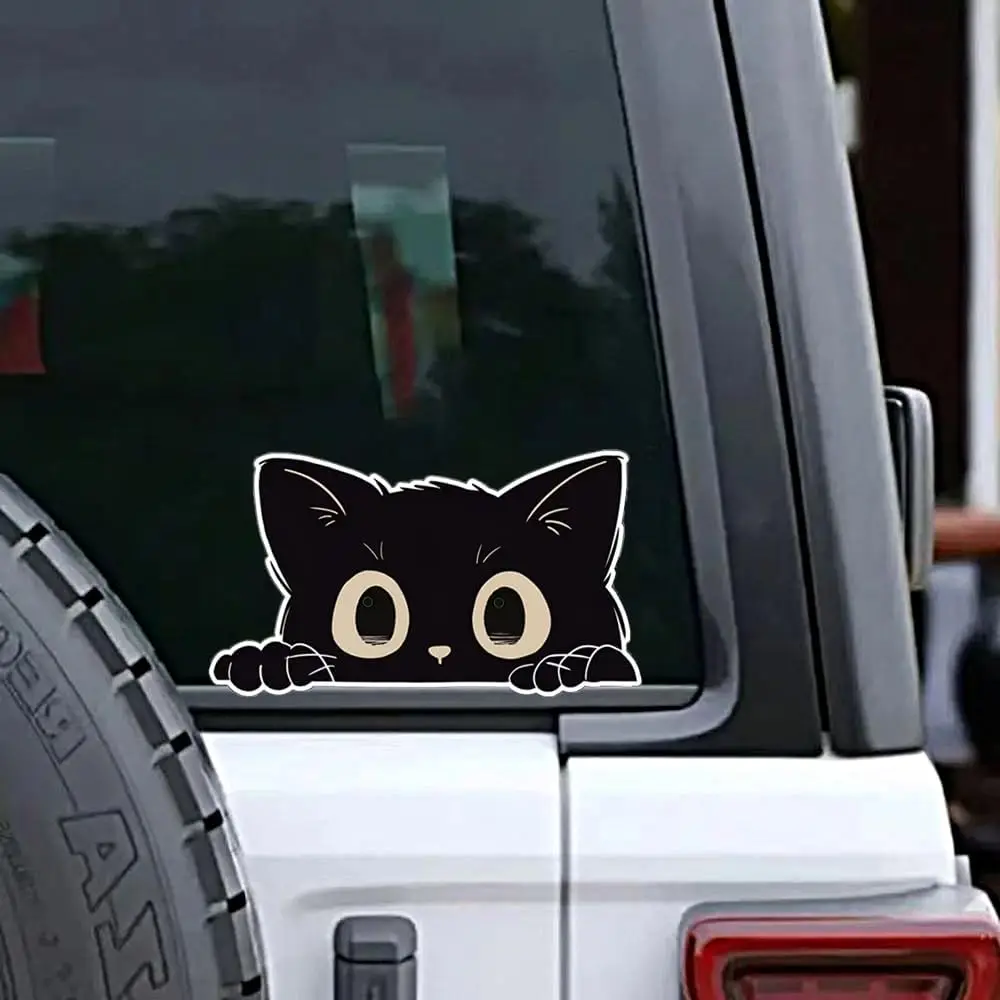 Cute Stealing Cat Car Sticker Vinyl Decal 4 Cute Stealing Cat Car Sticker Vinyl Decal - Image 4
