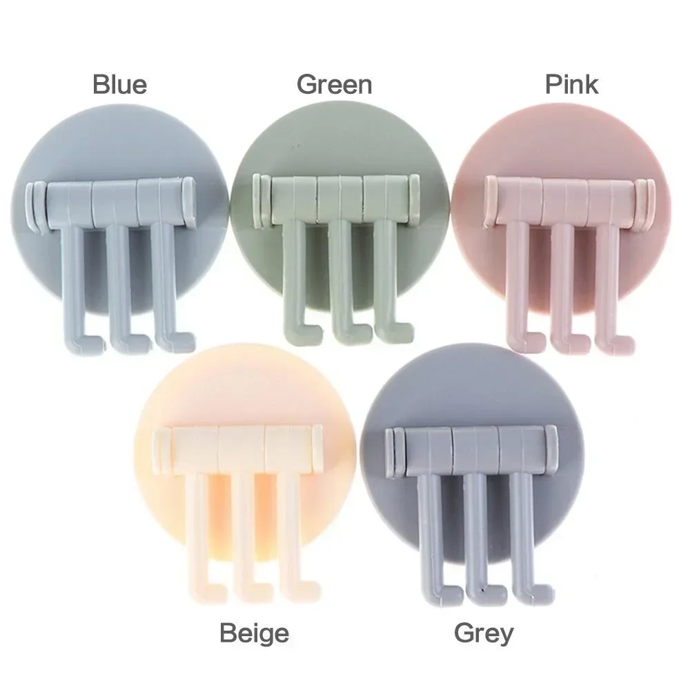 White Wall-Mounted Hook with Swinging Hooks 6 White Wall-Mounted Hook with Swinging Hooks - Image 6