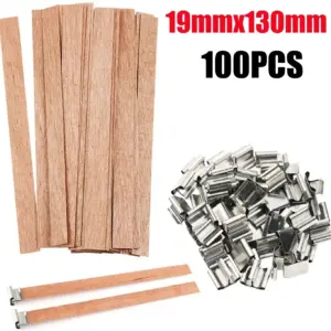 Handmade Soy Wax Candle Wooden Wick Set 16 S6603d7c505cb4fba98f03df243d0535fJ