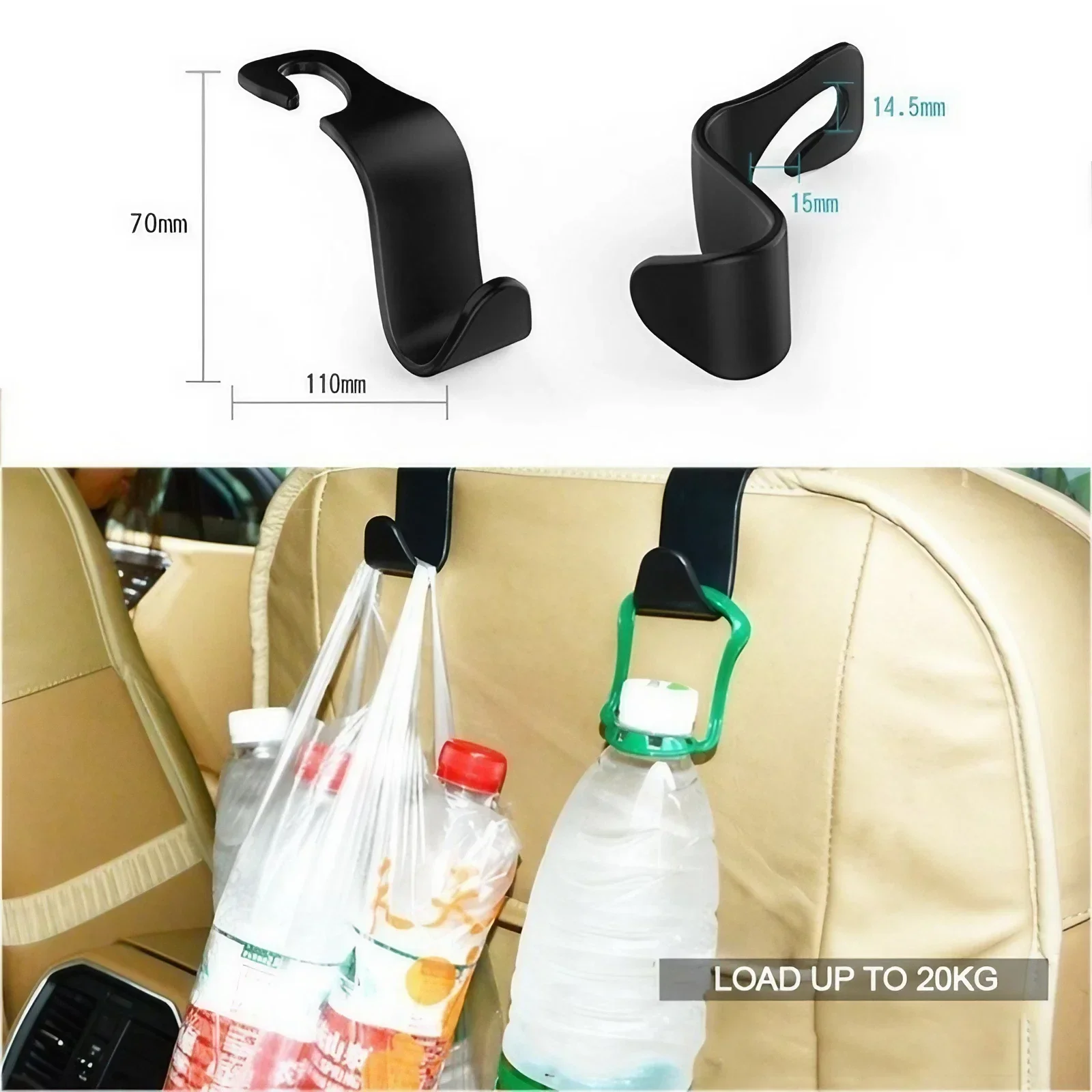 Car Seat Back Hook Organizer Set of Two 4 Car Seat Back Hook Organizer Set of Two - Image 4