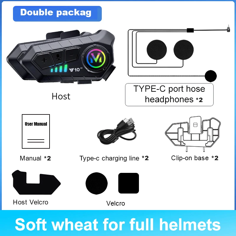 Y10-2X Bluetooth Motorcycle Helmet Headset 9 Y10-2X Bluetooth Motorcycle Helmet Headset - Image 9