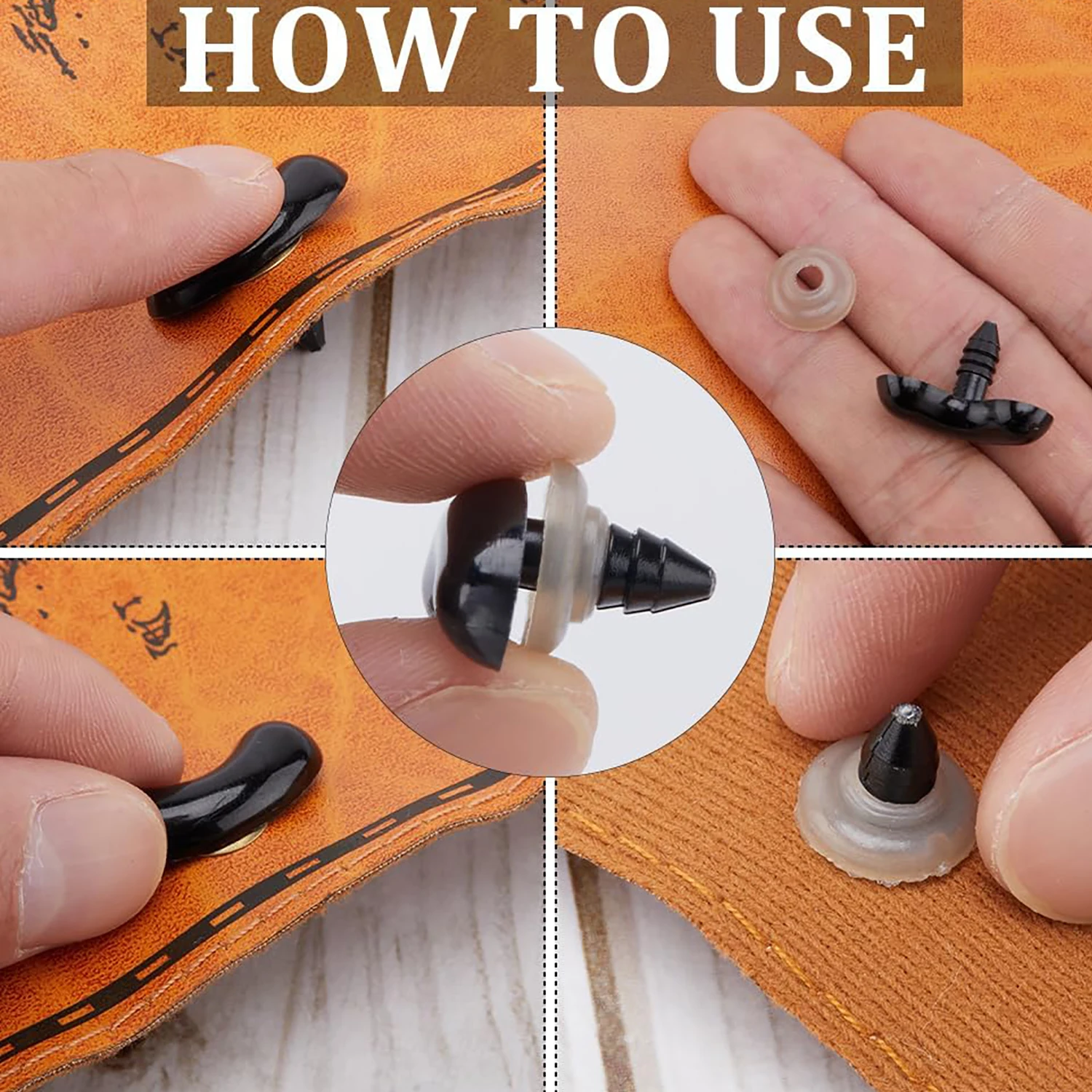 Black Safety Eyes for DIY Crafts Set 6 Black Safety Eyes for DIY Crafts Set - Image 6