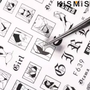 Mystical Black & White Nail Art Stickers Set 12 S68b83aede7ef408f814255c729d67e201